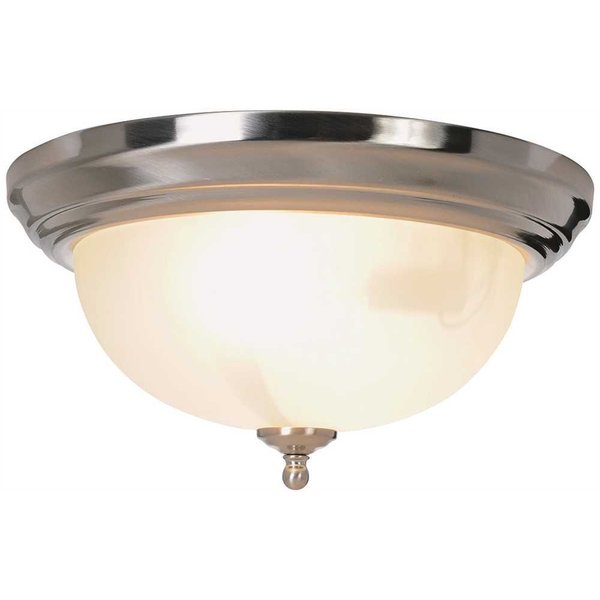 Monument 2-Light Brushed Nickel Flush Mount with Frosted Glass 617263
